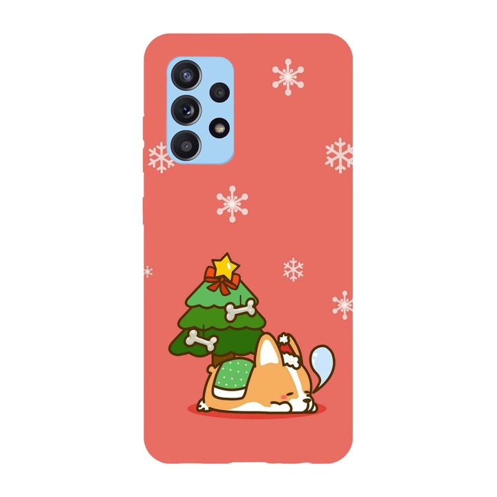 Husa Craciun compatibila cu Samsung Galaxy A71 model Kawaii corgi Christmas, Silicon, TPU, Viceversa