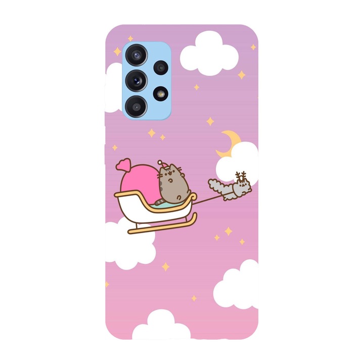 Husa Craciun compatibila cu Samsung Galaxy A71 model Kawaii Christmas pusheen, Silicon, TPU, Viceversa
