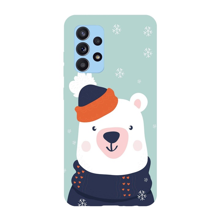 Коледен калъф, съвместим с Samsung Galaxy Xcover 5 Kawaii Christmas bear, силикон, TPU, обратното