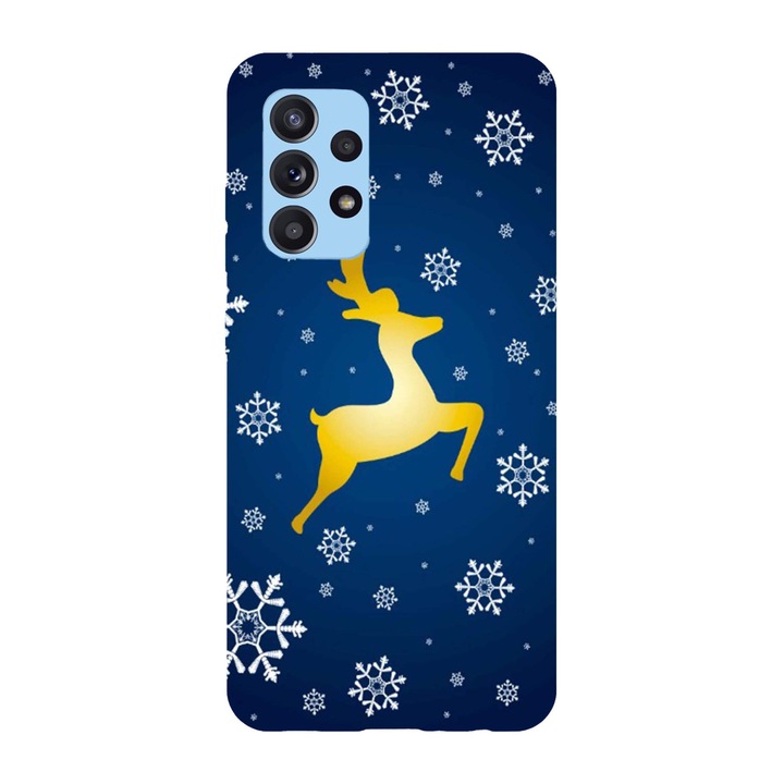 Коледен калъф, съвместим с Samsung Galaxy Xcover 5 Golden reindeer, силикон, TPU, обратното