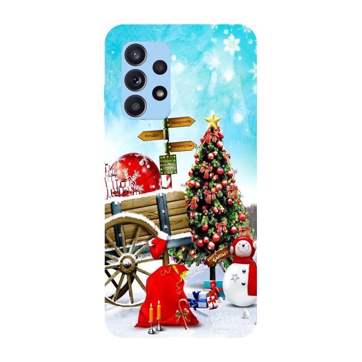 Коледен калъф, съвместим със Samsung Galaxy Xcover 5 Весела Коледа на всички, силикон, TPU, обратно