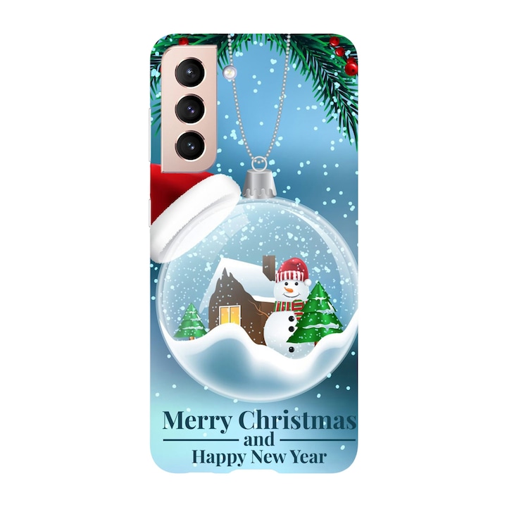 Husa Craciun compatibila cu Samsung Galaxy S21 FE model Christmas Globe, Silicon, TPU, Viceversa