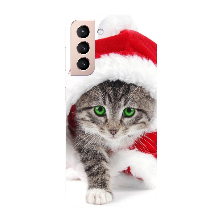 Husa Craciun compatibila cu Samsung Galaxy S21 FE model Kitty Christmas, Silicon, TPU, Viceversa