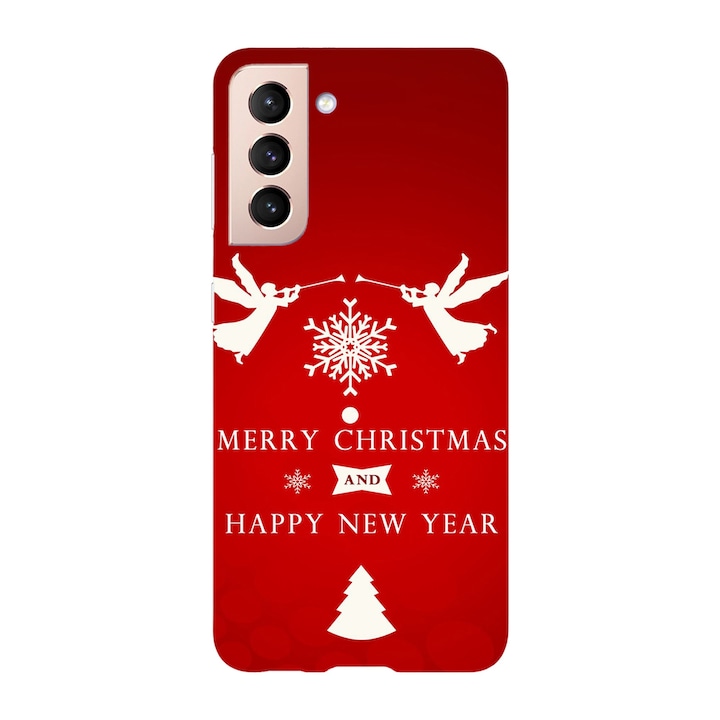 Husa Craciun compatibila cu Samsung Galaxy S21 FE model Happy Holidays, Silicon, TPU, Viceversa