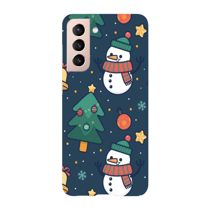 Husa Craciun compatibila cu Samsung Galaxy S21 FE model Kawaii snowman, Silicon, TPU, Viceversa
