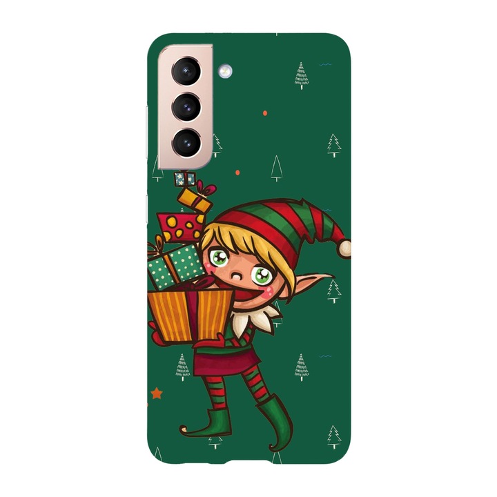 Husa Craciun compatibila cu Samsung Galaxy S21 FE model Santa's little helper, Silicon, TPU, Viceversa