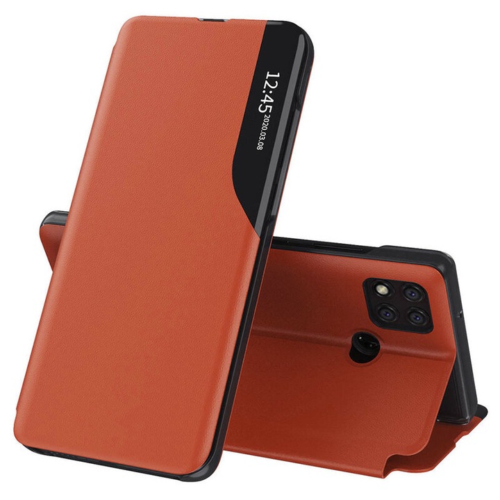 Кейс за Xiaomi Redmi 9C/Redmi 9C NFC, Екологична кожа, Оранжев