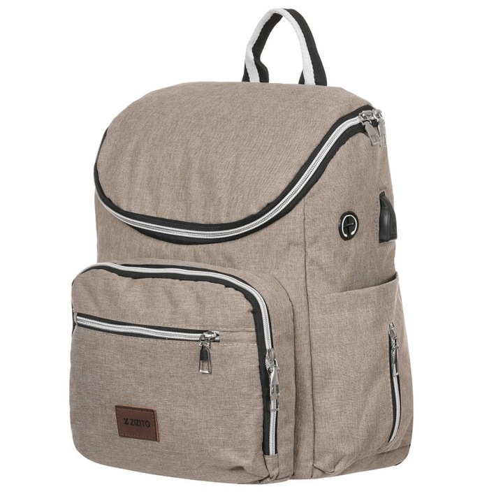 Hátizsák babakocsihoz, ZIZITO, Bézs
