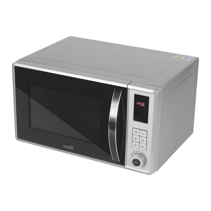 Home HG MH 23 GR cuptor cu microunde cu functie grill, digital, 800 W, 23 litri, blocare copii, gri