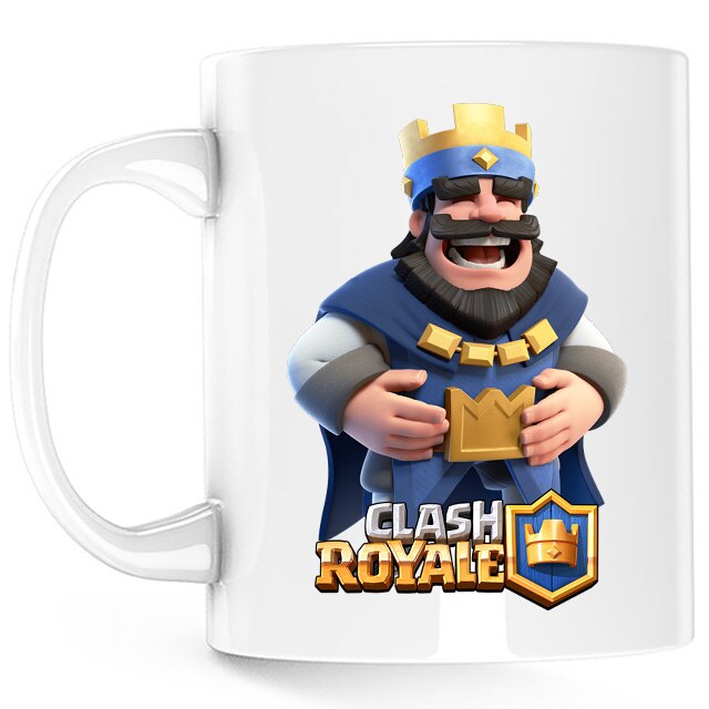 Bögre Clash Royale King Laugh Player Blue Side Gold, Fehér, 330 ml 