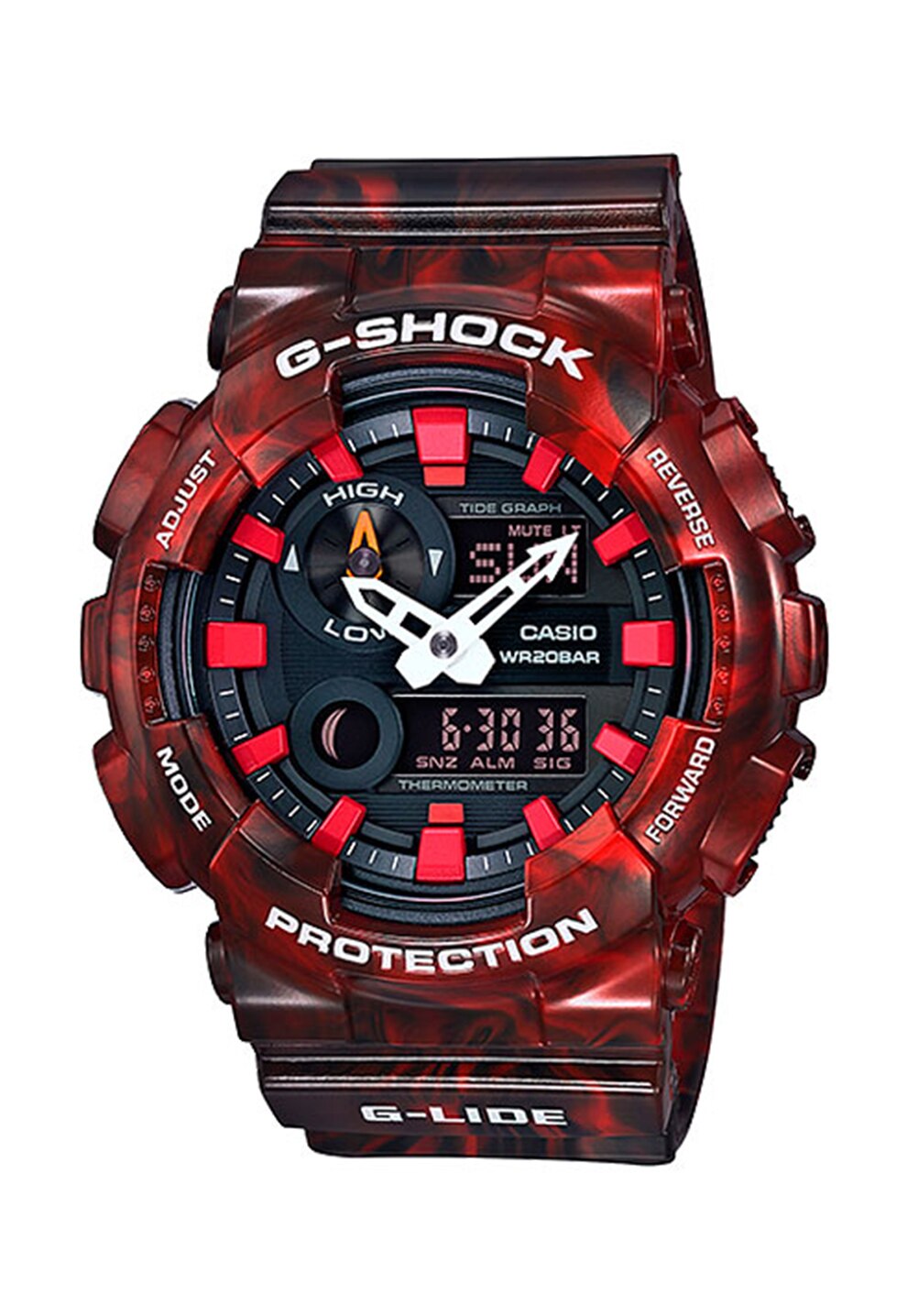 Casio Ceas cronograf rosu cu negru G-Shock