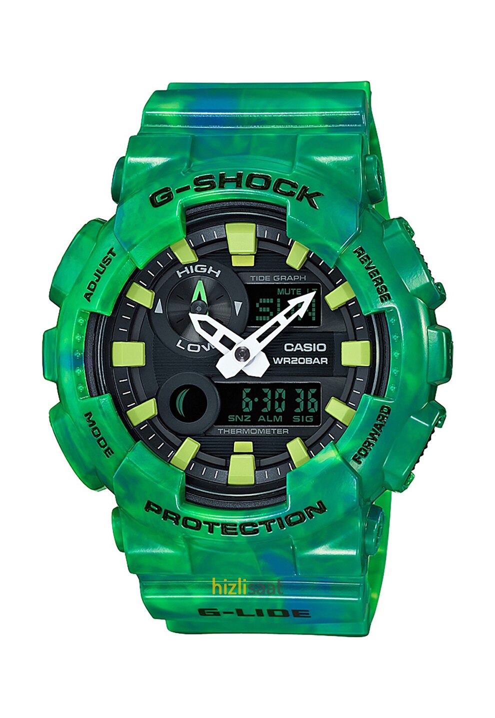 Casio Ceas cronograf albastru cu verde G-Shock