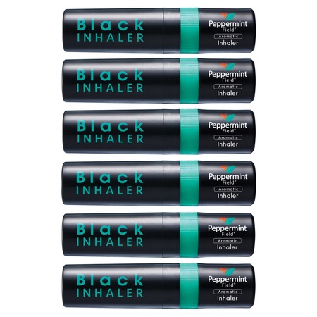 Set 6 bucati Creion nazal 2 in 1, Aroma - inhalator Peppermint Field Black Inhaler 2ml, Family PACK