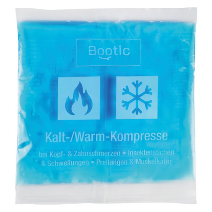 Compresa terapeutica cu gel termic Bootic®, reutilizabila, cald/rece, pentru ameliorarea durerii, 15x15cm, 150 grame