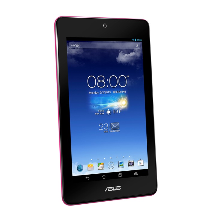 Tableta ASUS MeMO Pad ME173X-1O062A cu procesor Quad-Core MT8125 1.20GHz, 7", IPS HD, 1GB DDR3, 16GB, Wi-Fi, Android JellyBean 4.2, Pink