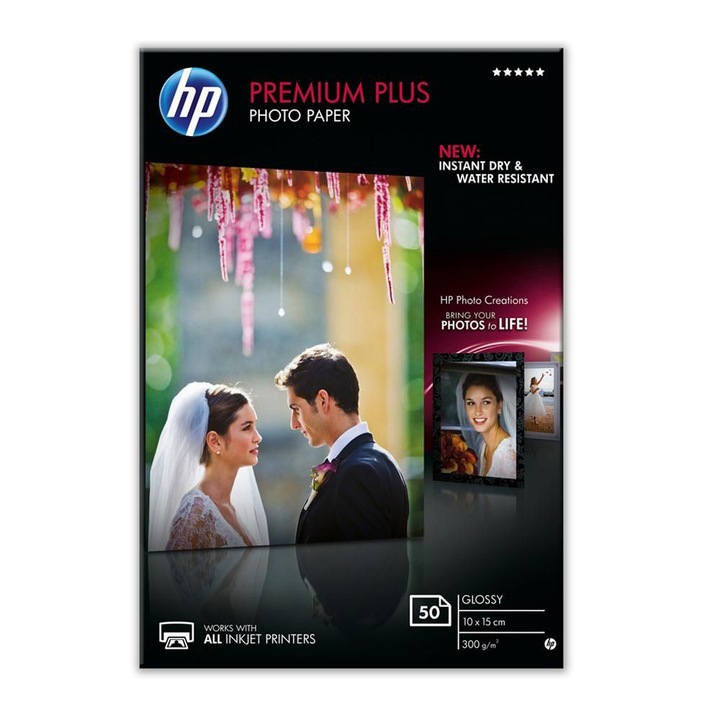 Фото хартия HP Premium Plus Glossy CR695A, 10 x 15 см
