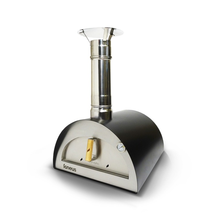 Cuptor pizza pe lemne, 50cm, Igneus Bambino, Negru