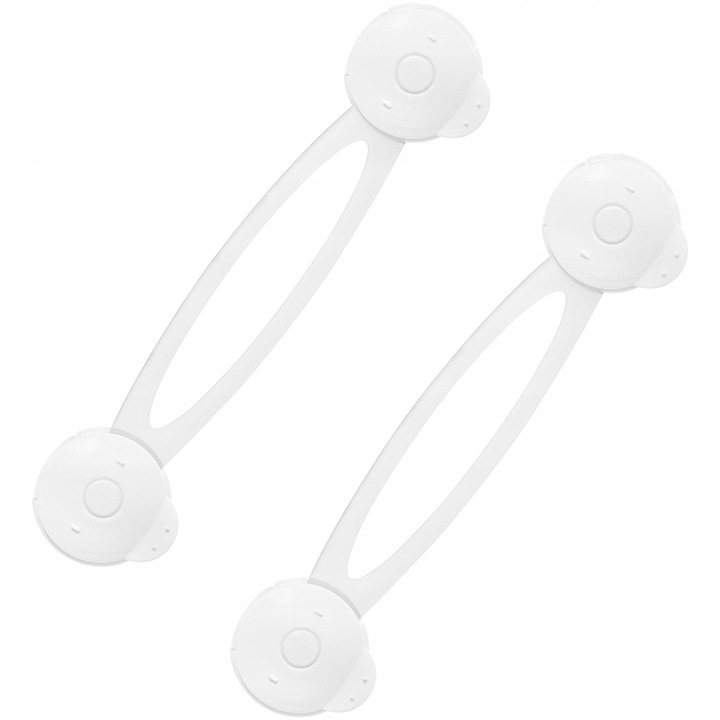 Biztonsági gyerekzár szekrényre, 2 darab, fehér