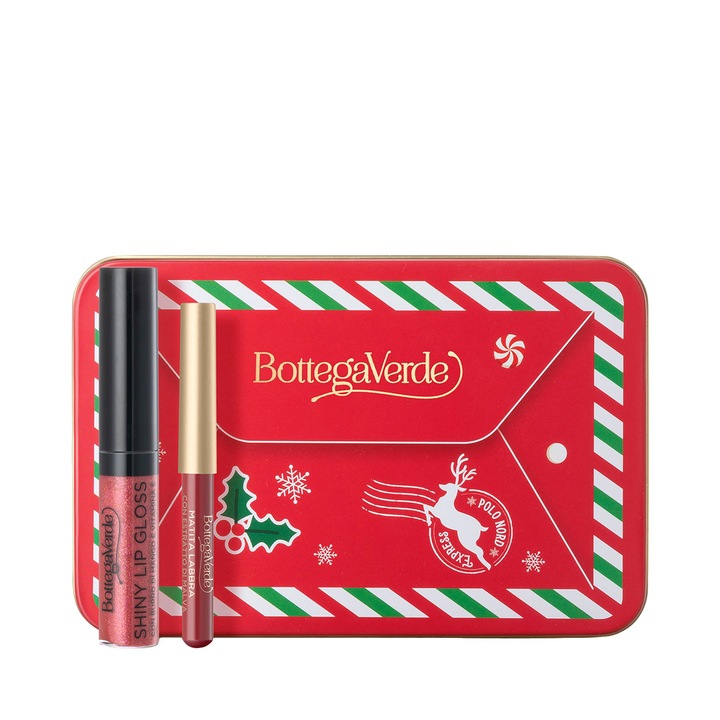 Set cadou make-up, ingrijire buze, luciu si creion, 5 ML, Bottega Verde