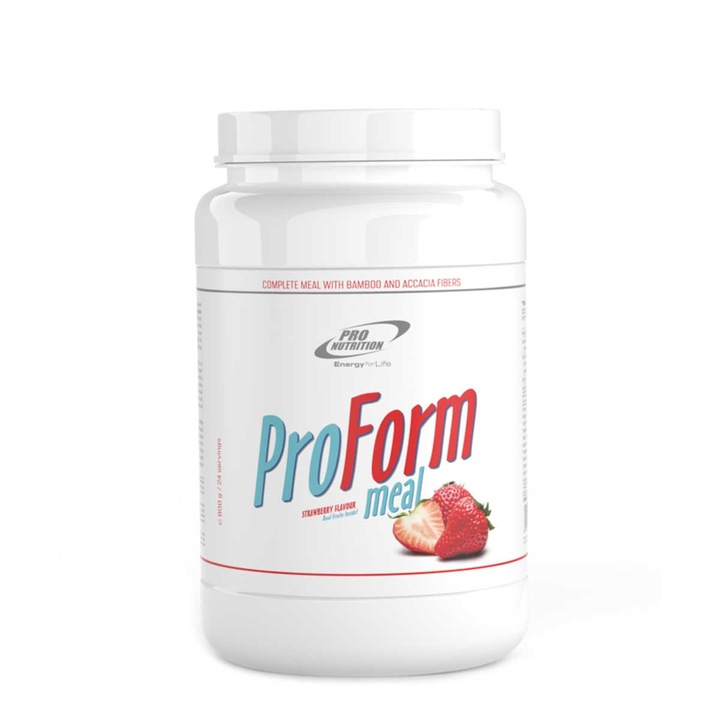 Concentrat proteic cu fibre si vitamine, Pro Form, capsuni, 800 g