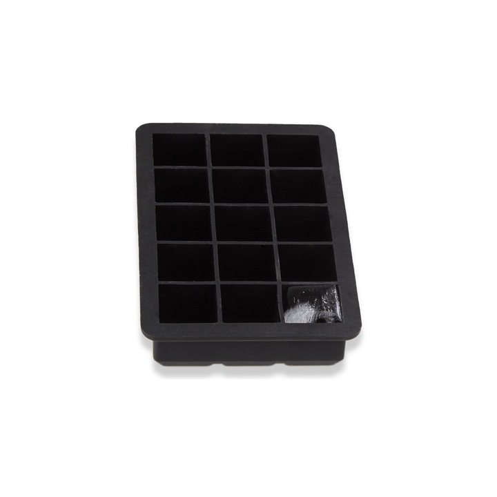 Силиконова форма за кубчета лед, Relaxdays, черна, за 15 кубчета, 2,5 см