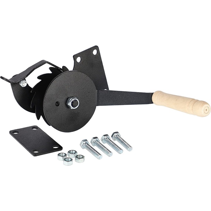 Manivela gratar, Kotarbau, Lemn/Otel, 22.5 x 22 cm, Negru/Crem