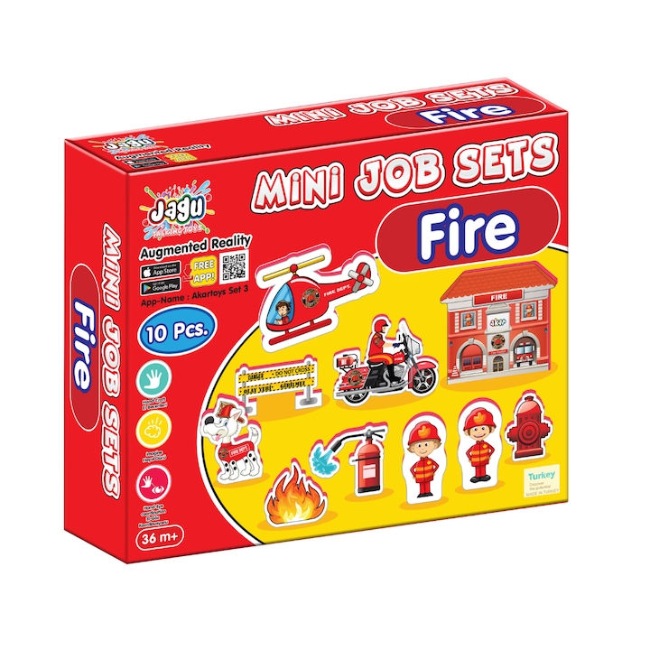 Говорещ играчка Jagu, Пожарна, 10 части, Многоцветен