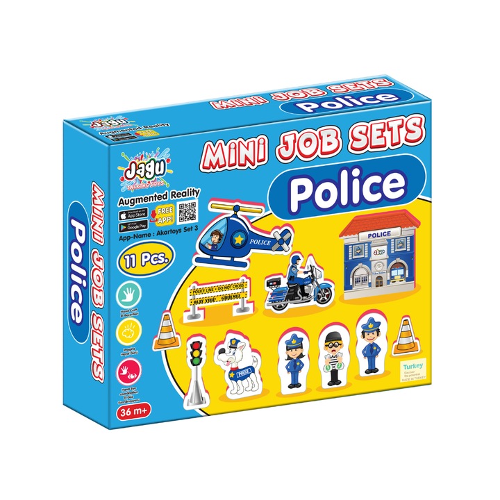 Говорещ играчка Jagu, Полиция, 11 части, Многоцветен