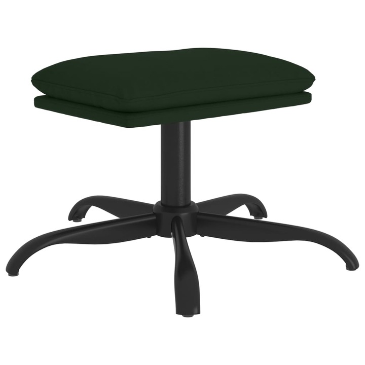 Taburet vidaXL, verde inchis, 60x60x36 cm, catifea, 3.65 kg