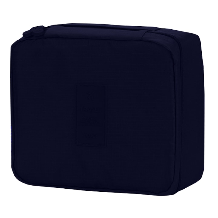 Geanta cosmetice voiaj CLASStitude, organizator calatorie portabil cosmetice tip travel bag, textil, impermeabil, 20.5 x 17 x 8 cm, Bleumarin