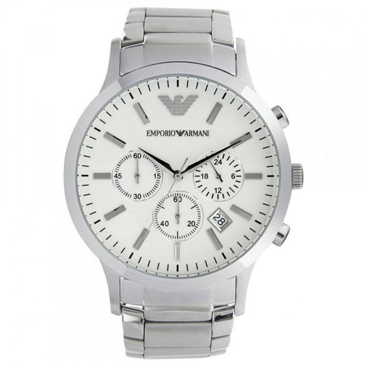 Мъжки часовник Emporio Armani, Sportivo, AR2458, Кварцов, От неръждаема стомана, Сребрист