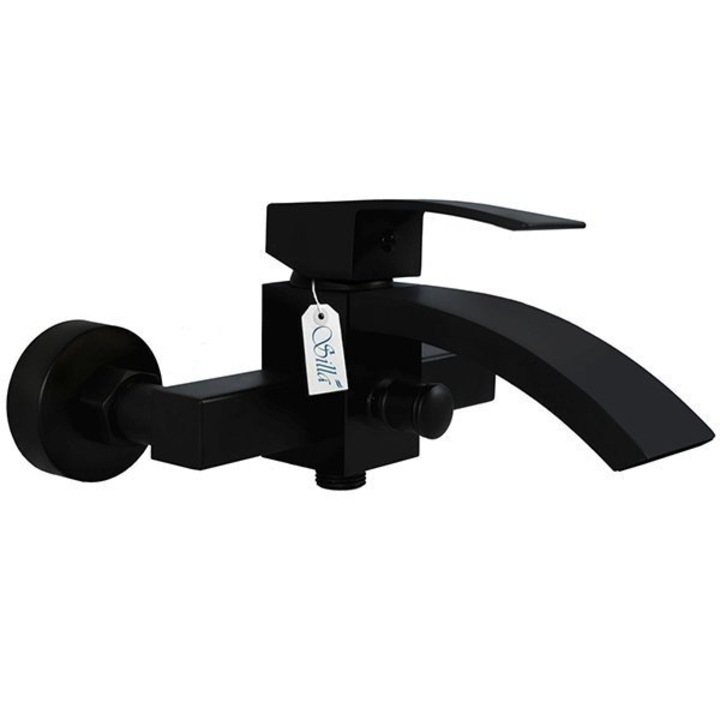 Baterie cada dus Silla S-1079, cu aerator, montaj pe perete, Negru mat