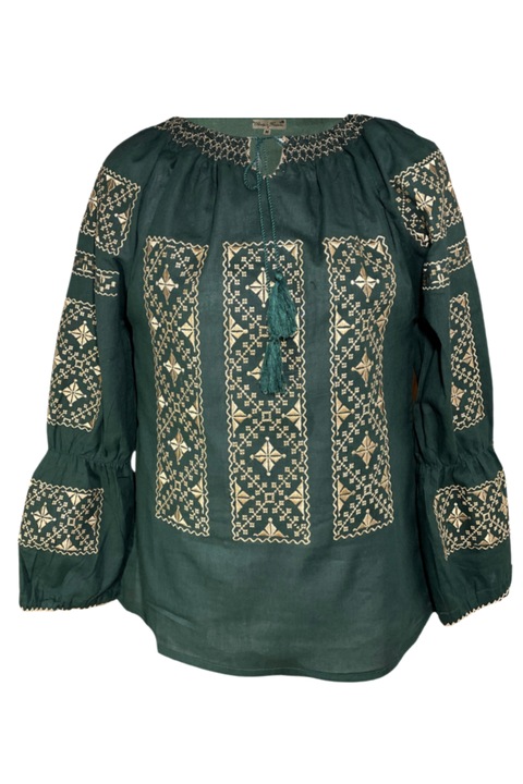Bluza tip ie dama RBIB, Dacali, Verde/Crem