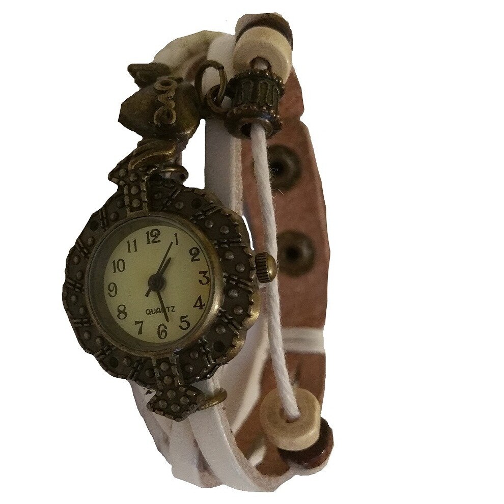 Ceas dama Quartz fashion model retro de culoare alba