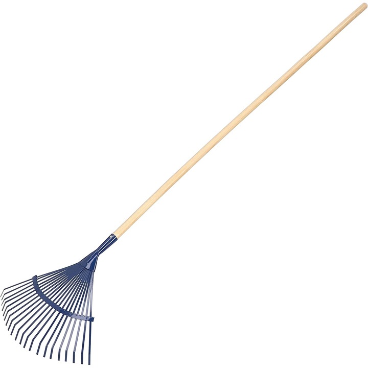 Гребло за листа Kotarbau, Дърво/Стомана, Крем / Тъмносин, 184.5 см