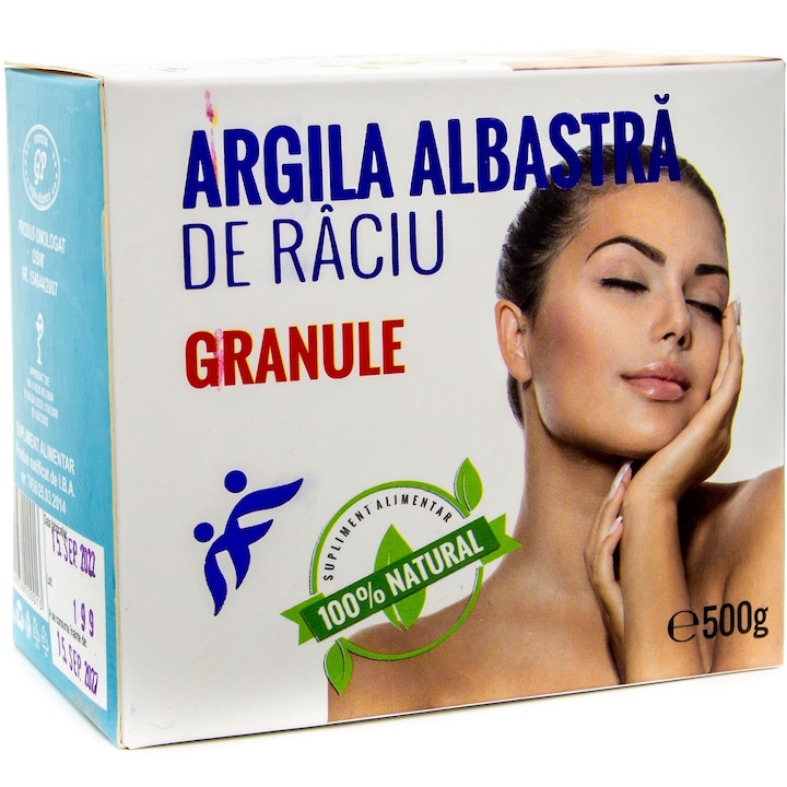 Argila albastra de Raciu granule 100% naturala, 500g, Romcos