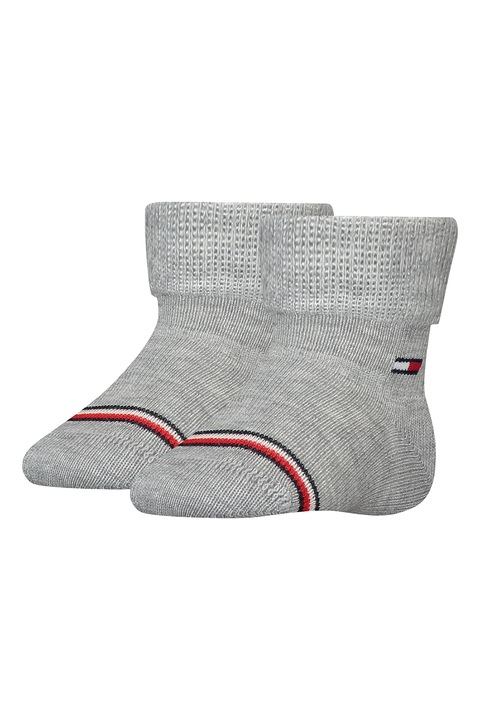Tommy Hilfiger, Чорапи с органичен памук, Сив, 15-18 EU