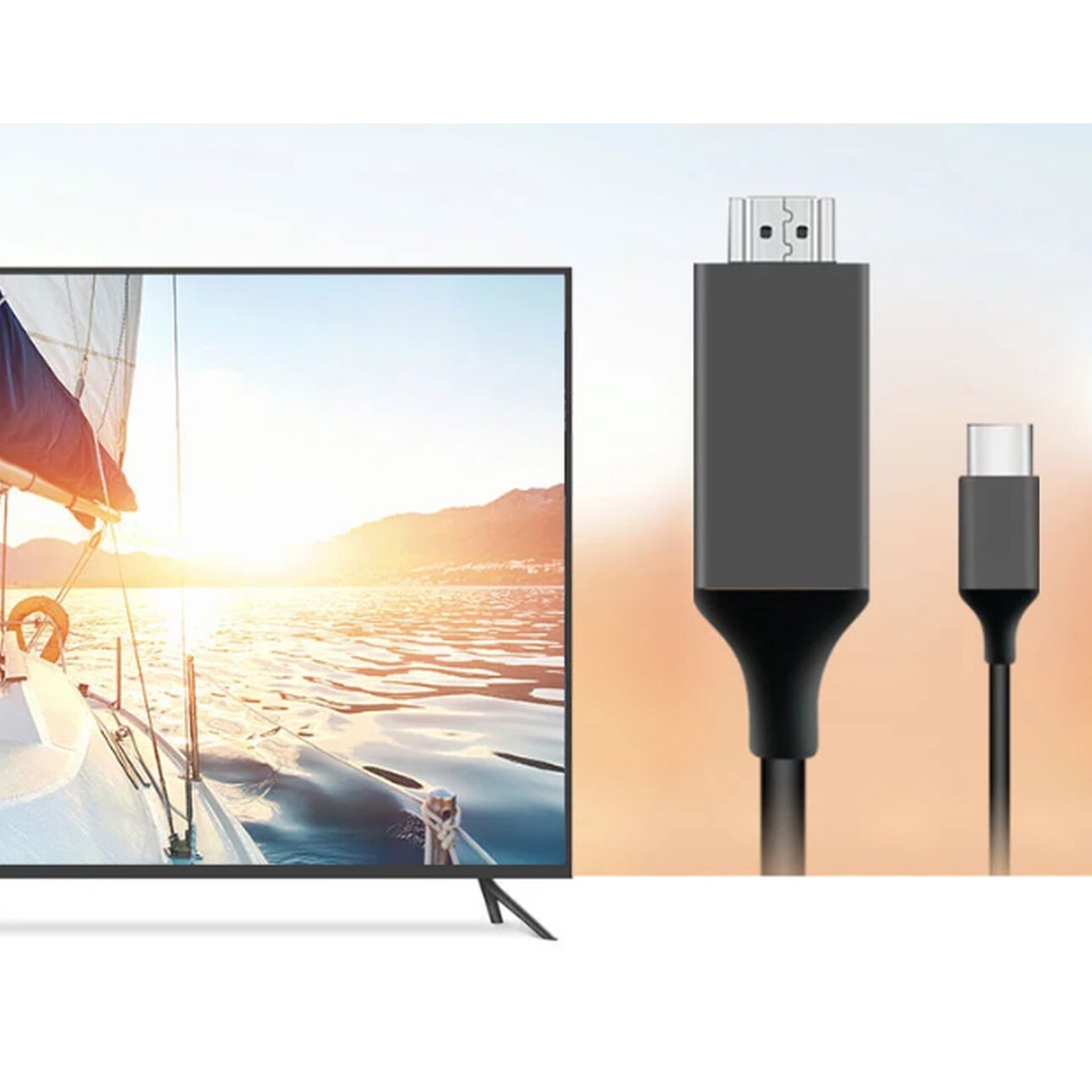 Кабелен Адаптер MHL USB-C КЪМ HDMI, Zenwire, 4K Thunderbolt 3.0 За ...