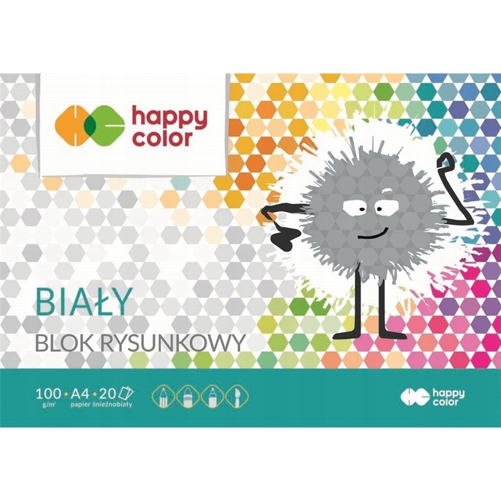 Bloc tehnic A4 cu 10 coli, Happy Color, Alb