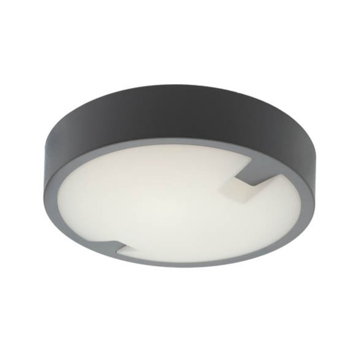 LED Fali Lámpa VITO BULKHEAD ORI-C6, 18W, 1314Lm, 4000K, Természetes Fehér, IP65, Φ220x65mm, Szürke