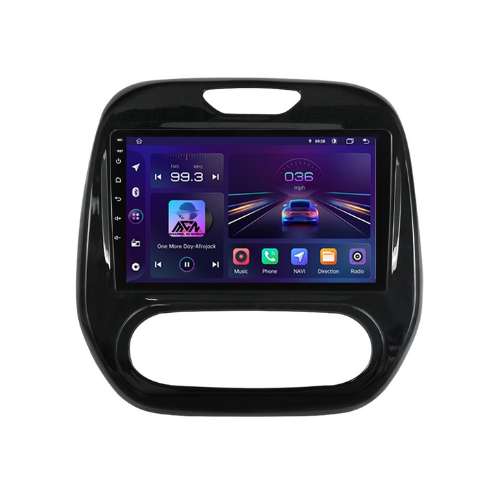 Navigatie Android 12, Ecran 9″, 4GB RAM 64GB Memorie Interna, Procesor Octa Core, Slot Sim 4G, compatibila Renault Captur 2016-2019