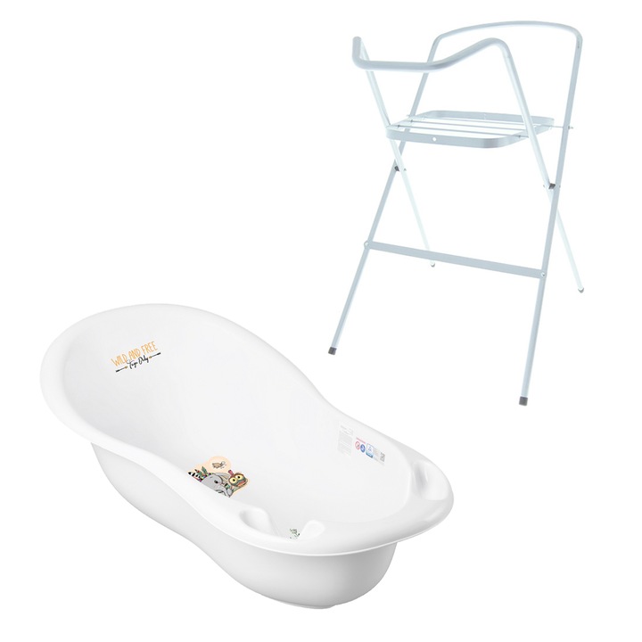 Set cadita alba 86 cm Elefant si Suport metalic cadita DZ