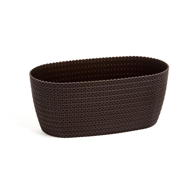 Lamela 782 balkonláda/virágcserép/kaspó OSLONKA 38 cm .JERSEY vegyes színben, kötött hatás mokka