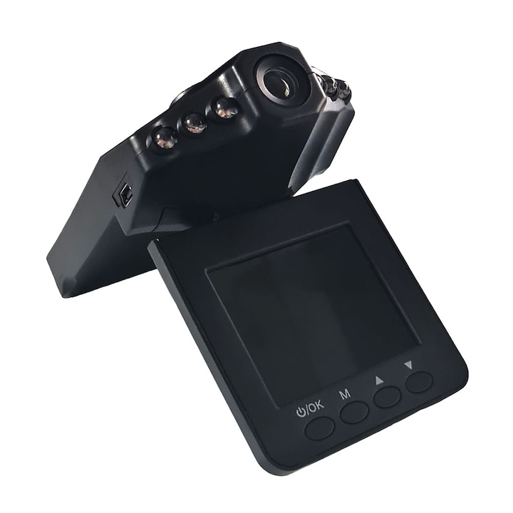 EDAR® камера за наблюдение на автомобил, 120° ъгъл на снимане, HD, 2,5 инча, USB, Micro SD, черна