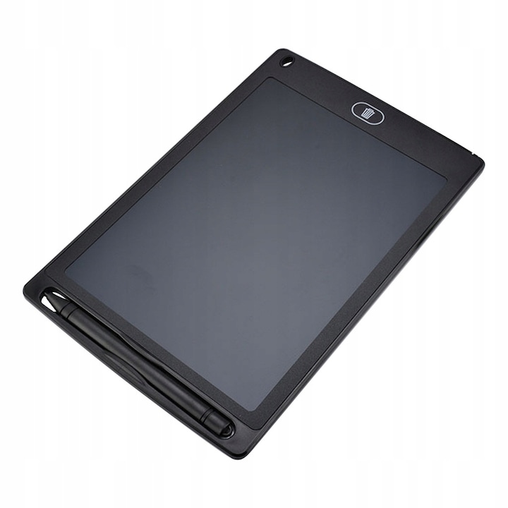 Цифров графичен таблет за писане и рисуване, С LCD екран, 12 инча, Писалка, Включена батерия, Бутон за изтриване, Черен