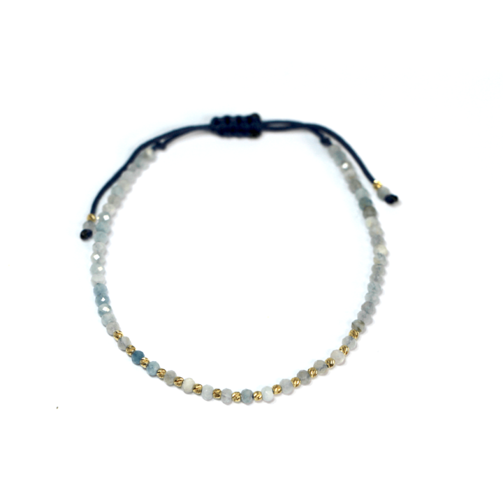 Bratara din aur galben de 14K cu acvamarin, Beejou