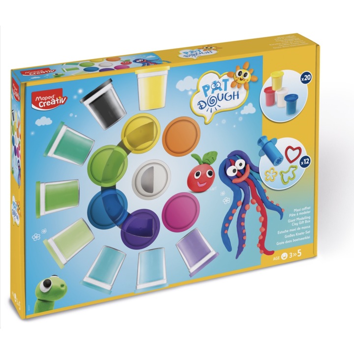 Maped Creativ Pat Dough Set de plastilina si modelat din 32 de piese