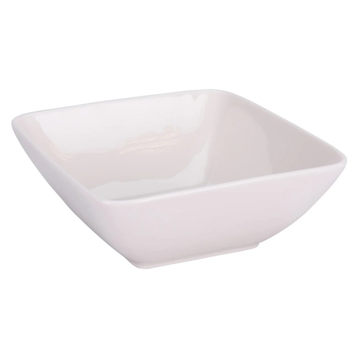 Bol rectangular Siaki Collection, portelan, 15.5x15.3x6 cm, alb