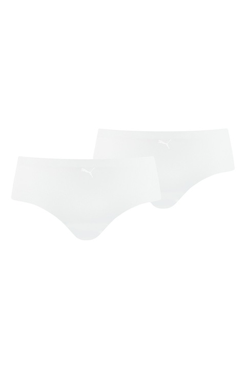 Puma, Set de chiloti hipster fara cusaturi - 2 perechi, Alb