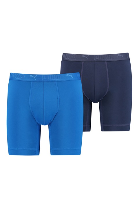 Puma, Set de boxeri cu banda logo elastica - 2 perechi, Albastru royal/Bleumarin